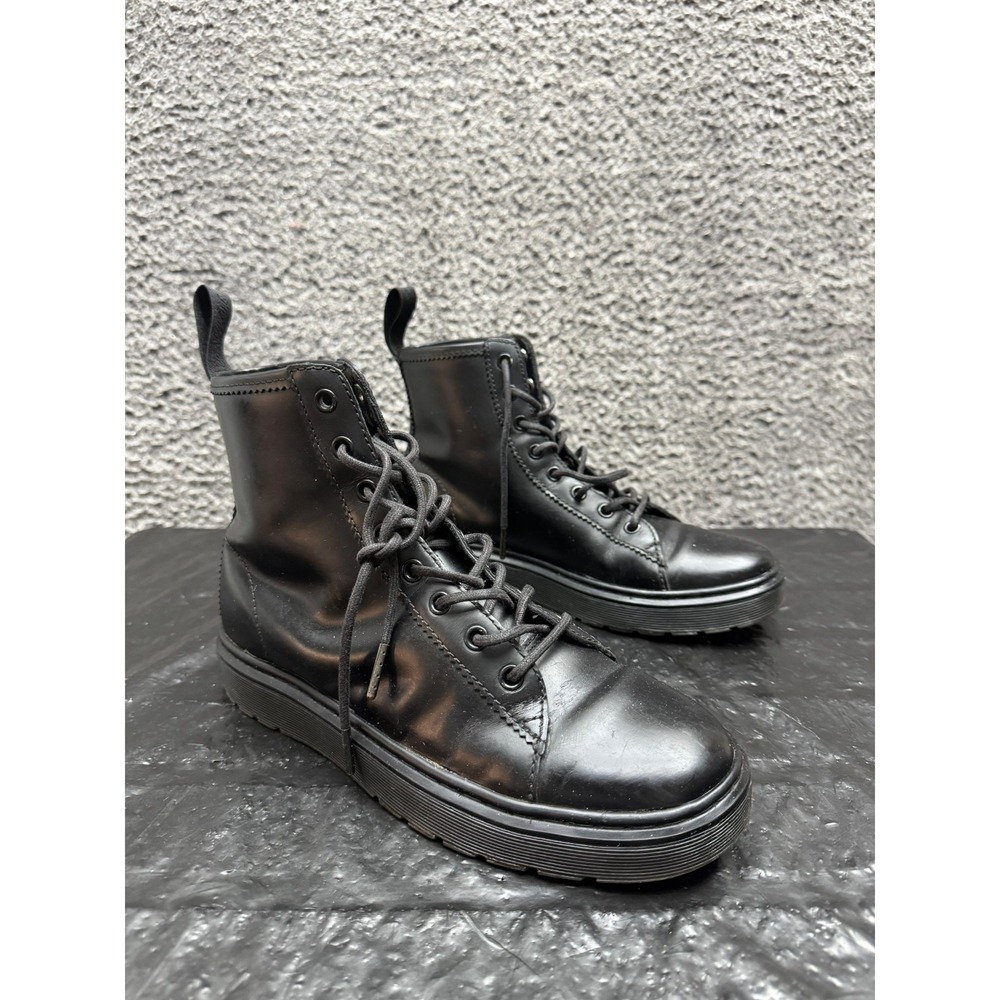 Dr. Martens Mayer Leather Lace-Up Combat Ankle Boots Black Womens Size 9 US
